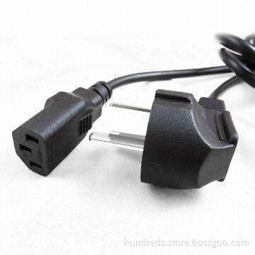 Power Cord, Three-pin Power Plug, Compliant with the RoHS Directive